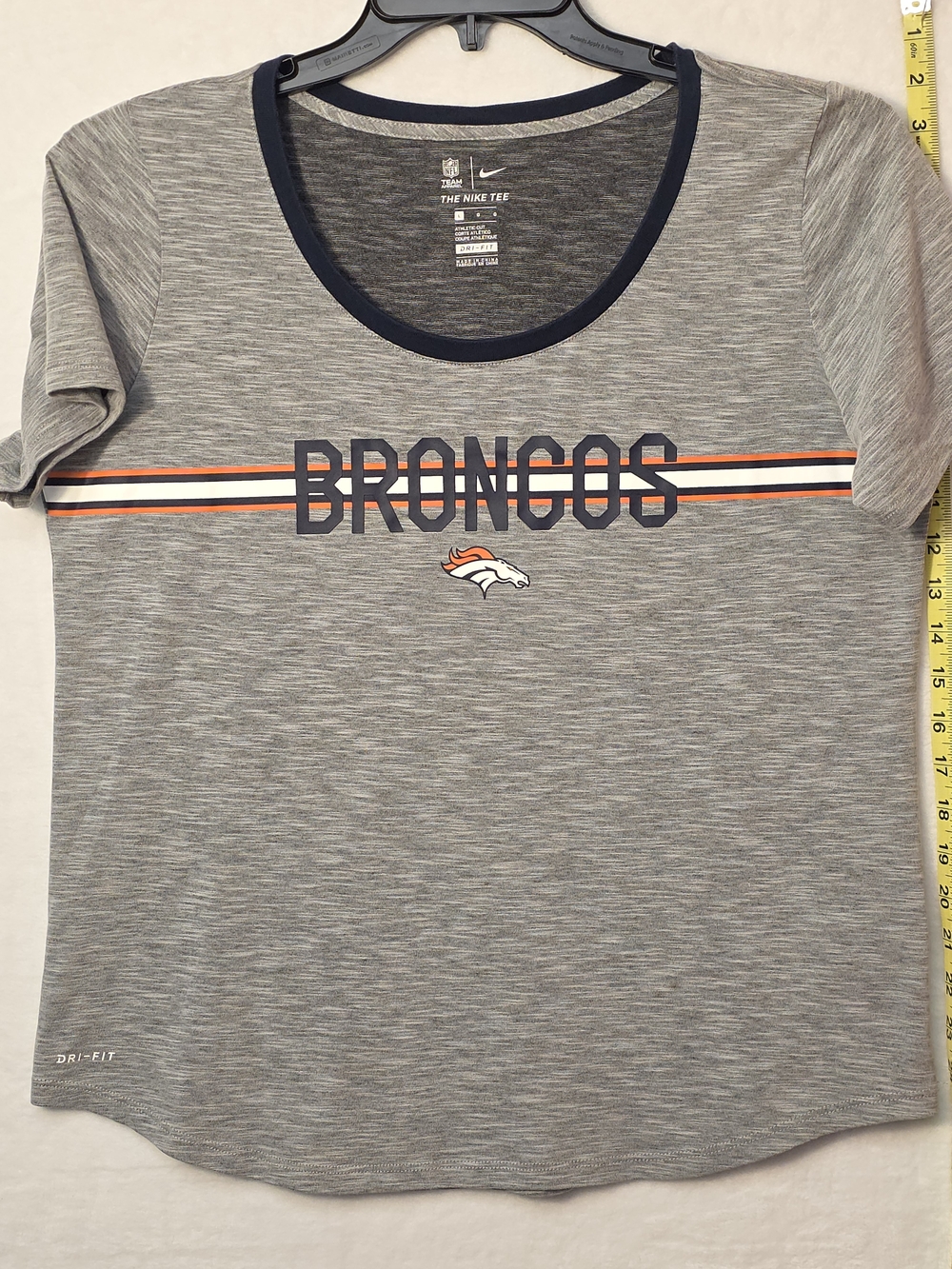 Nike Womans Denver Broncos Heather Gray Tee
